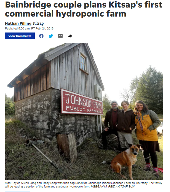 Bainbridge couple plans Kitsap's first commercial hydroponic farm